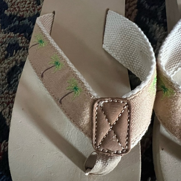 J.Crew mens8/Womans 9 Tan Palm Tree Sandals - Picture 3 of 5
